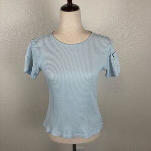 Ralph Lauren Polo Jeans Company Y2K ribbed baby T-shirt women’s M blue crewneck